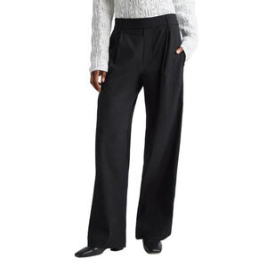 Vince Pants Straight Leg Linen Blend Pull-On black Large L